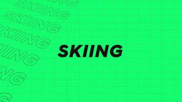 skiën groen rijen intro stroom omhoog aantrekkelijk tonen scherm naadloos achtergrond kaart. creatief Promotie programma uitzending sport ontwerp. promo titel bladzijde dynamisch animatie lus. video