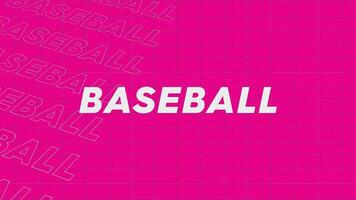 Baseball pink creative promotion program broadcast sport design. Promo title page dynamic animation loop. Rows intro stream up attractive show screen seamless background card. video