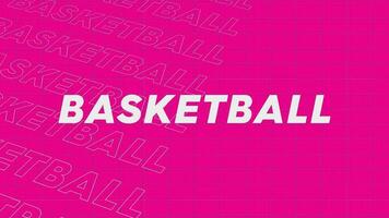 basketbal roze creatief Promotie programma uitzending sport ontwerp. promo titel bladzijde dynamisch animatie lus. rijen intro stroom omhoog aantrekkelijk tonen scherm naadloos achtergrond kaart. video