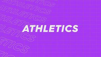 Athletics violet promo title page dynamic animation loop. Rows intro stream up attractive show screen seamless background card. Creative promotion program broadcast sport design. video