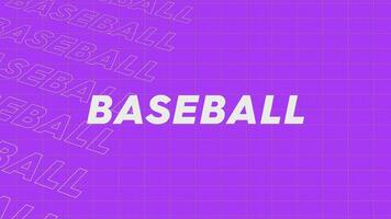 Baseball violet promo title page dynamic animation loop. Rows intro stream up attractive show screen seamless background card. Creative promotion program broadcast sport design. video