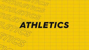 Athletics yellow promo title page dynamic animation loop. Rows intro stream up attractive show screen seamless background card. Creative promotion program broadcast sport design. video