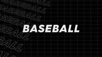 Baseball black and white promo title page dynamic animation loop. Rows intro stream up attractive show screen seamless background card. Creative promotion program broadcast sport design. video