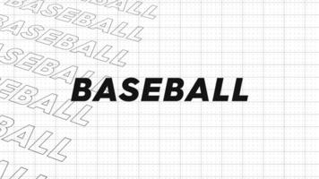 Baseball black and white creative promotion program broadcast sport design. Promo title page dynamic animation loop. Rows intro stream up attractive show screen seamless background card. video