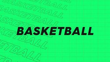 basketboll grön rader intro ström upp attraktiv visa skärm sömlös bakgrund kort. kreativ befordran program utsända sport design. promo titel sida dynamisk animering slinga. video