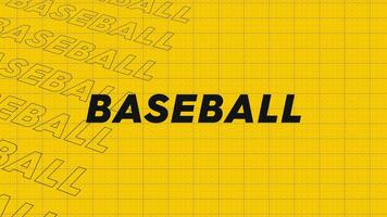 Baseball yellow orange promo title page dynamic animation loop. Rows intro stream up attractive show screen seamless background card. Creative promotion program broadcast sport design. video