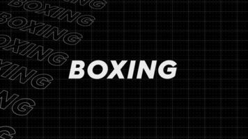 Boxing black and white promo title page dynamic animation loop. Rows intro stream up attractive show screen seamless background card. Creative promotion program broadcast sport design. video