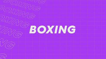 Boxing violet promo title page dynamic animation loop. Rows intro stream up attractive show screen seamless background card. Creative promotion program broadcast sport design. video