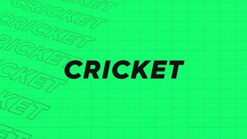 cricket grön rader intro ström upp attraktiv visa skärm sömlös bakgrund kort. kreativ befordran program utsända sport design. promo titel sida dynamisk animering slinga. video