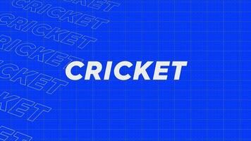 Cricket blue rows intro stream up attractive show screen seamless background card. Creative promotion program broadcast sport design. Promo title page dynamic animation loop. video