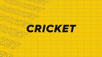 cricket arancia giallo promo titolo pagina dinamico animazione ciclo continuo. righe intro ruscello su attraente mostrare schermo senza soluzione di continuità sfondo carta. creativo promozione programma trasmissione sport design. video