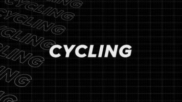 cykling svart och vit promo titel sida dynamisk animering slinga. rader intro ström upp attraktiv visa skärm sömlös bakgrund kort. kreativ befordran program utsända sport design. video