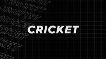 cricket svart och vit promo titel sida dynamisk animering slinga. rader intro ström upp attraktiv visa skärm sömlös bakgrund kort. kreativ befordran program utsända sport design. video