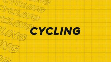 cykling gul orange promo titel sida dynamisk animering slinga. rader intro ström upp attraktiv visa skärm sömlös bakgrund kort. kreativ befordran program utsända sport design. video