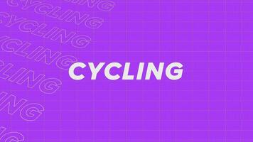 cykling violett promo titel sida dynamisk animering slinga. rader intro ström upp attraktiv visa skärm sömlös bakgrund kort. kreativ befordran program utsända sport design. video