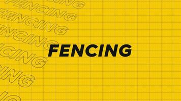 Fencing yellow orange promo title page dynamic animation loop. Rows intro stream up attractive show screen seamless background card. Creative promotion program broadcast sport design. video