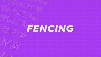 Fencing violet promo title page dynamic animation loop. Rows intro stream up attractive show screen seamless background card. Creative promotion program broadcast sport design. video