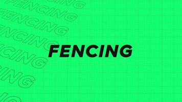 Fencing green rows intro stream up attractive show screen seamless background card. Creative promotion program broadcast sport design. Promo title page dynamic animation loop. video