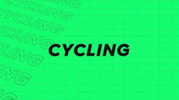 ciclismo verde linhas introdução corrente acima atraente mostrar tela desatado fundo cartão. criativo promoção programa transmissão esporte Projeto. promo título página dinâmico animação laço. video