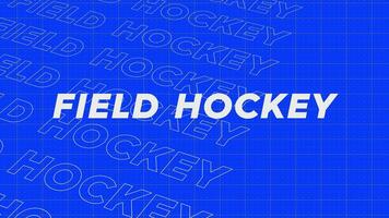 Field Hockey blue rows intro stream up attractive show screen seamless background card. Creative promotion program broadcast sport design. Promo title page dynamic animation loop. video