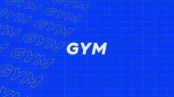 GYM blue rows intro stream up attractive show screen seamless background card. Creative promotion program broadcast sport design. Promo title page dynamic animation loop. video