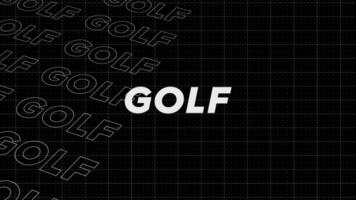 golf nero e bianca promo titolo pagina dinamico animazione ciclo continuo. righe intro ruscello su attraente mostrare schermo senza soluzione di continuità sfondo carta. creativo promozione programma trasmissione sport design. video