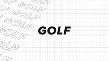 Golf black and white creative promotion program broadcast sport design. Promo title page dynamic animation loop. Rows intro stream up attractive show screen seamless background card. video