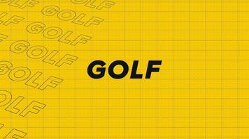 golf giallo arancia promo titolo pagina dinamico animazione ciclo continuo. righe intro ruscello su attraente mostrare schermo senza soluzione di continuità sfondo carta. creativo promozione programma trasmissione sport design. video