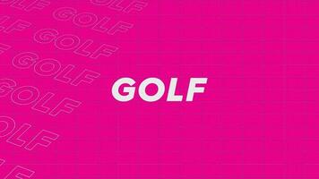 Golf pink creative promotion program broadcast sport design. Promo title page dynamic animation loop. Rows intro stream up attractive show screen seamless background card. video