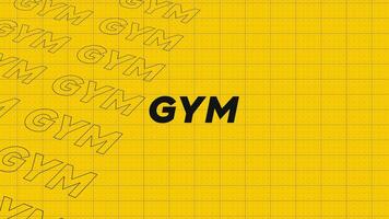 GYM yellow orange promo title page dynamic animation loop. Rows intro stream up attractive show screen seamless background card. Creative promotion program broadcast sport design. video