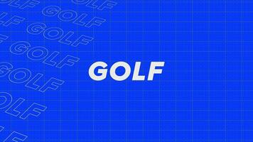 Golf blue rows intro stream up attractive show screen seamless background card. Creative promotion program broadcast sport design. Promo title page dynamic animation loop. video