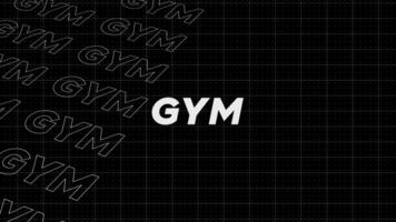 GYM black and white promo title page dynamic animation loop. Rows intro stream up attractive show screen seamless background card. Creative promotion program broadcast sport design. video