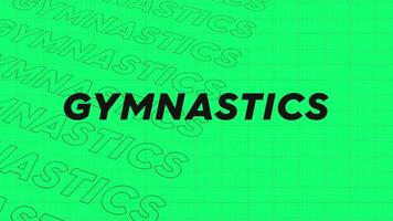 Gymnastics green rows intro stream up attractive show screen seamless background card. Creative promotion program broadcast sport design. Promo title page dynamic animation loop. video