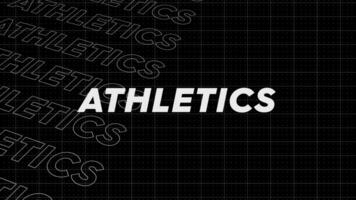Athletics black and white promo title page dynamic animation loop. Rows intro stream up attractive show screen seamless background card. Creative promotion program broadcast sport design. video