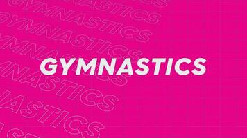 Gymnastics pink creative promotion program broadcast sport design. Promo title page dynamic animation loop. Rows intro stream up attractive show screen seamless background card. video