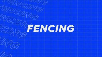 Fencing blue rows intro stream up attractive show screen seamless background card. Creative promotion program broadcast sport design. Promo title page dynamic animation loop. video