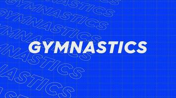 ginnastica blu righe intro ruscello su attraente mostrare schermo senza soluzione di continuità sfondo carta. creativo promozione programma trasmissione sport design. promo titolo pagina dinamico animazione ciclo continuo. video