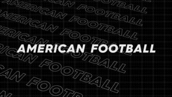 American Football black and white promo title page dynamic animation loop. Title rows intro stream up attractive show screen seamless background card. video