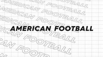 American Football black and white creative promotion program broadcast advertising sport design. Promo title page dynamic animation loop. video