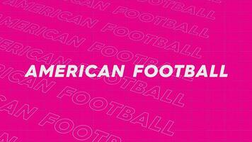 amerikanisch Fußball Rosa kreativ Beförderung Programm Übertragung Werbung Sport Design. Promo Titel Seite dynamisch Animation Schleife. video