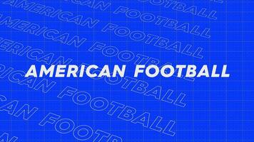 American Football blue title rows intro stream up attractive show screen seamless background card. Creative promotion program broadcast advertising sport design. video