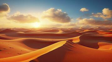 AI generated Desert with magical sands and dunes as inspiration for exotic adventures in dry climates.  AI Generated. photo