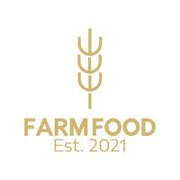 Farm logo. Template with farm landscape. Vector illustration.