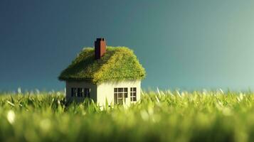 AI generated Green and environmentally friendly housing concept. AI Generated photo