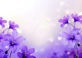 AI generated Abstract spring background with purple flowers. AI Generated photo