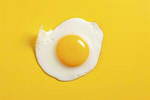 AI generated Fried egg on a yellow background. AI Generated photo