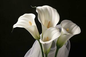 ai generado blanco Boda naturaleza lirio belleza florecer planta flor flora calla. ai generado foto