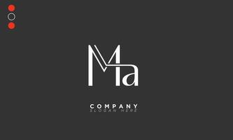 MA Alphabet letters Initials Monogram logo AM, M and A vector