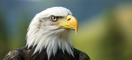 AI generated Portrait of an american bald eagle, wildlife. Generative AI photo