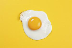 AI generated Fried egg on a yellow background. AI Generated photo